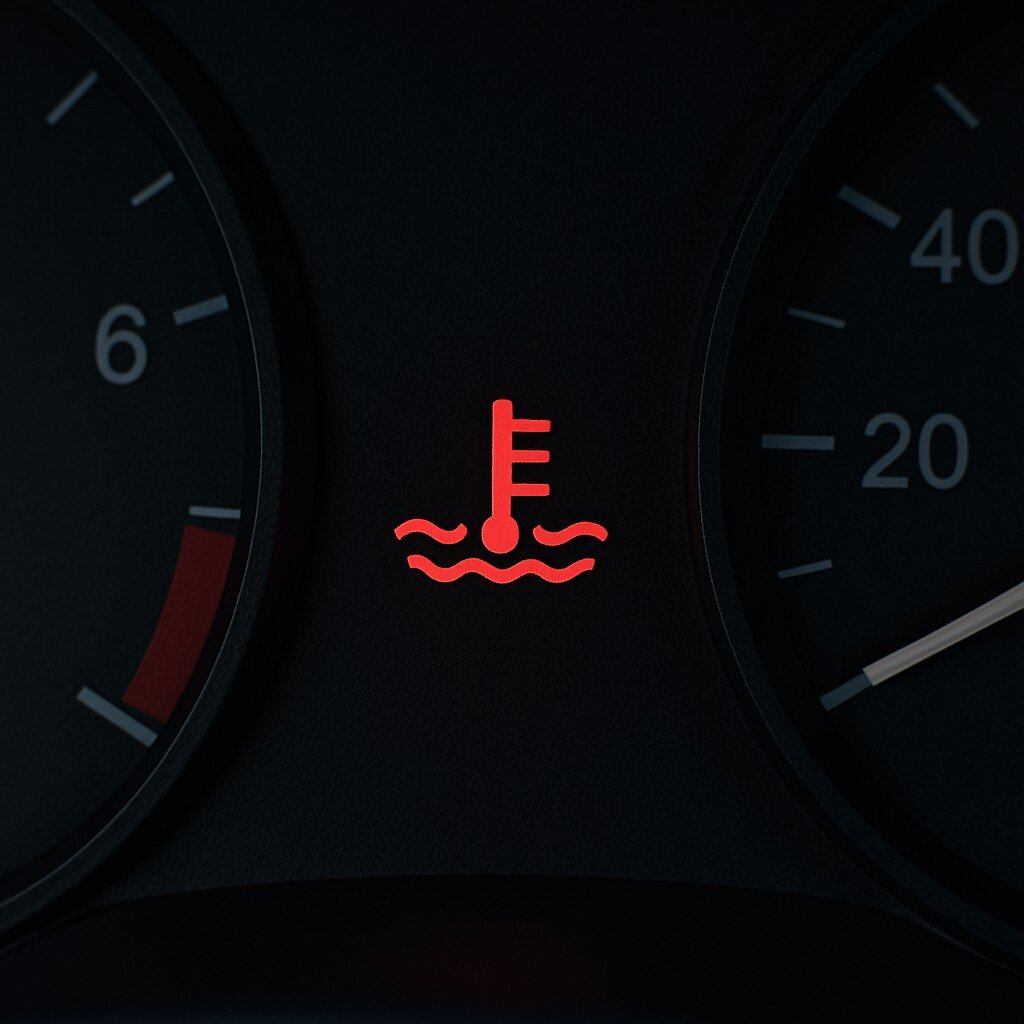 Red coolant temperature warning light